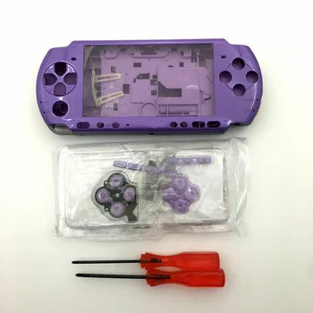 Фиолетовый Полный Корпус В Виде Ракушки Чехол для Ремонта Запасных Частей Комплект В виде Ракушки для Игровой консоли PSP 3000