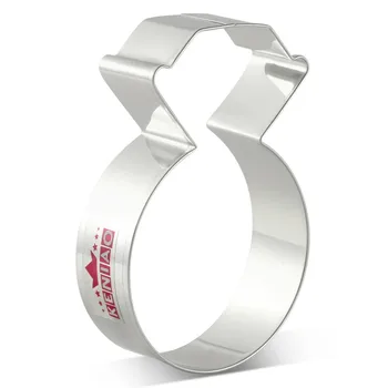 Формочка для печенья с бриллиантовым кольцом KENIAO для свадебной вечеринки - 6,4 x 9,9 см - Форма для печенья на День Святого Валентина - Нержавеющая сталь