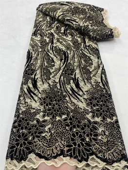 Французский бархат, африканская кружевная ткань, высококачественные блестки 2023, Нигерийская швейцарская вуалевая кружевная ткань в Швейцарии для свадебного платья