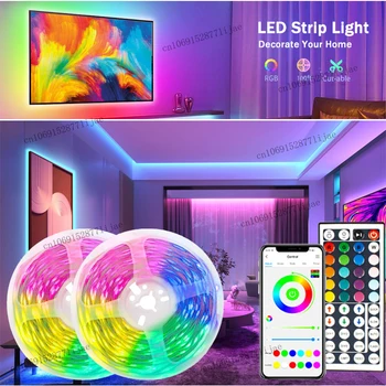 Цветная RGB 5050 Светодиодная Лента Bluetooth Лента Декор для Комнаты LED 10 м 15 м 20 м 30 м Подсветка ПК ТВ Неоновое светодиодное Освещение cветодиодная лента