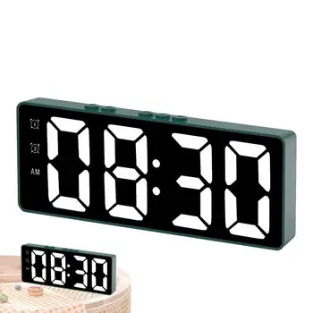 Цифровой Будильник, прочный Зеркальный настольный будильник с температурой, Маленькие электронные настольные часы для кухни, офиса
