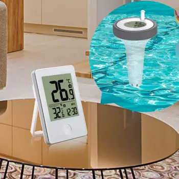 Цифровой Внутренний наружный термометр ЖК-дисплей с дистанционным управлением, часы реального времени, термометр Подходит для бассейнов, прудов, Спа-салонов