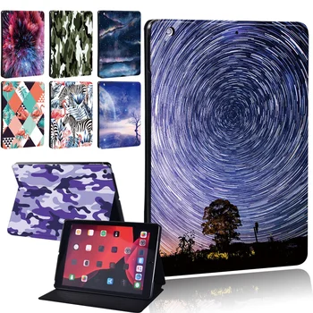 Чехол для планшета Apple iPad 2 3 4 5 6 7 8 9 Mini 1 2 3 4 5/ Air 1 2 3 4 Starry Sky & Camouflage из искусственной кожи с подставкой-фолиантом