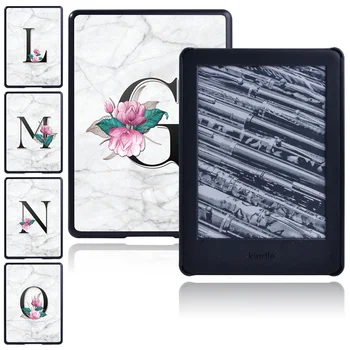 Чехол для планшета для совершенно нового Kindle 10th 2019 Kindle 8th 2016 Paperwhite 1 5th / 2 6th / 3 7th / 4 10th Белый Мраморный Чехол с 26 буквами