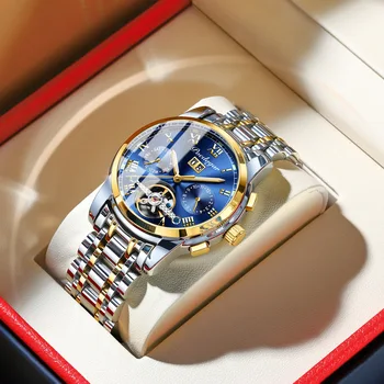 Швейцарские брендовые полностью автоматические водонепроницаемые мужские механические часы с прецизионной стальной полостью, мужские часы с многофункциональным свечением