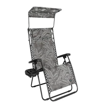 Широкое кресло с нулевой гравитацией 26 дюймов с регулируемым козырьком от солнца, подносом для напитков и регулируемой подушкой, шезлонги