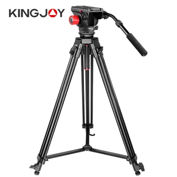 Штатив для профессиональной видеокамеры KINGJOY из сверхпрочного алюминиевого сплава с 360-градусной жидкой головкой для свадебных видеокамер