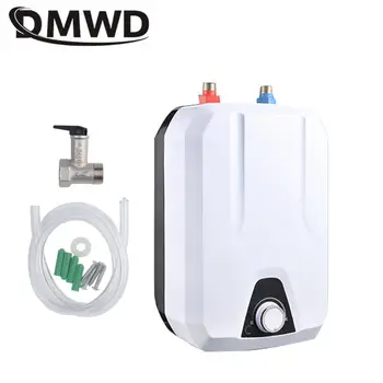 Электрический Проточный Водонагреватель DMWD 8L с Термостатом для регулировки температуры воды, Индукционный нагреватель для кухни, ванной комнаты, Нагревательный кран 110 В